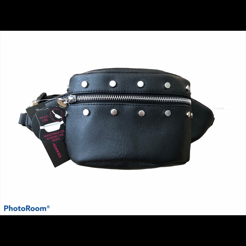 Black and studded Fanny pack